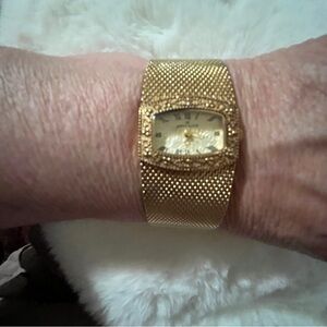 ANNE KLEIN AK Rare Mesh Band - Thailand Quartz Movement - WORKS EXCELLENT - Gold
